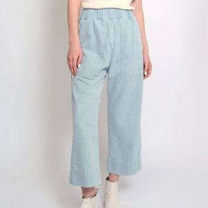 Micaela Greg Utility Pant in Sky Blue Denim SM